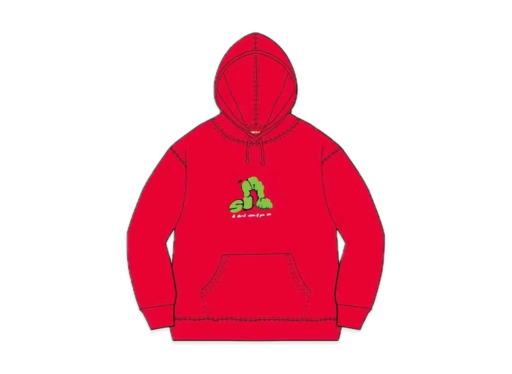 Supreme Don't Care Hooded Sweatshirt "Red"