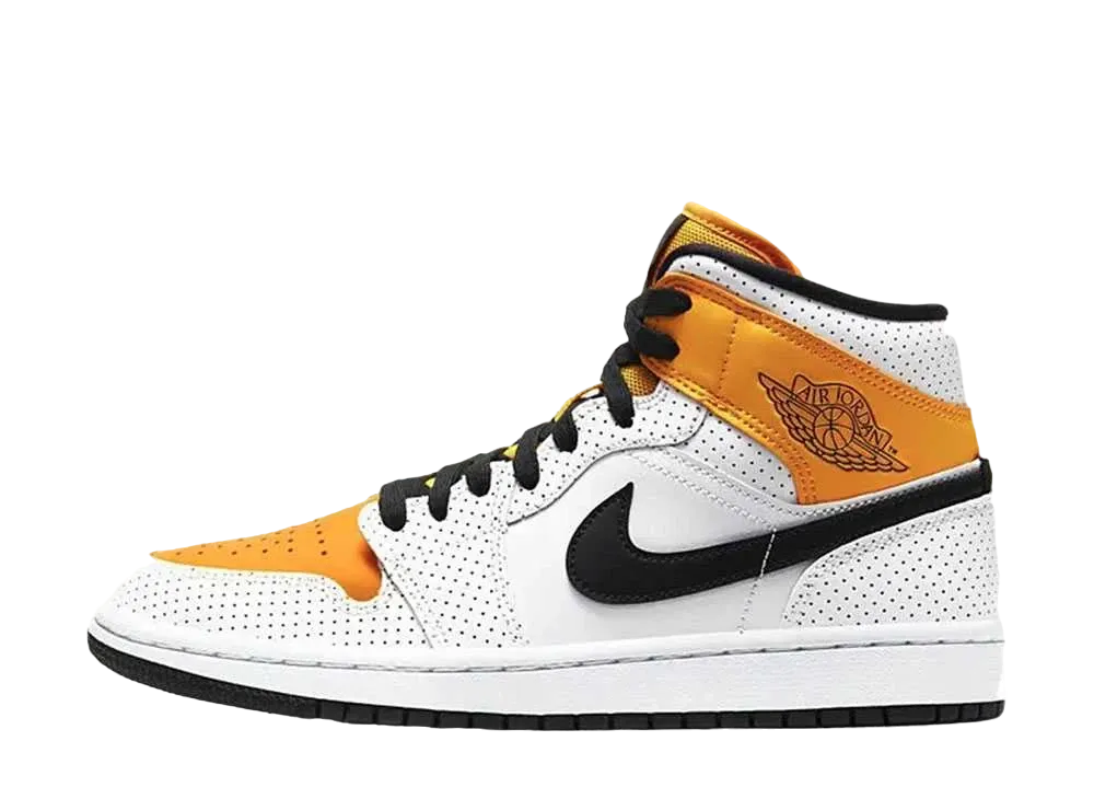 ナイキ ウィメンズ エアジョーダン1 ミッド "ホワイト/ブラック/ゴールド"