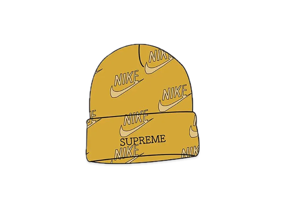 Supreme / Nike® Jacquard Logos Beanie "Yellow"