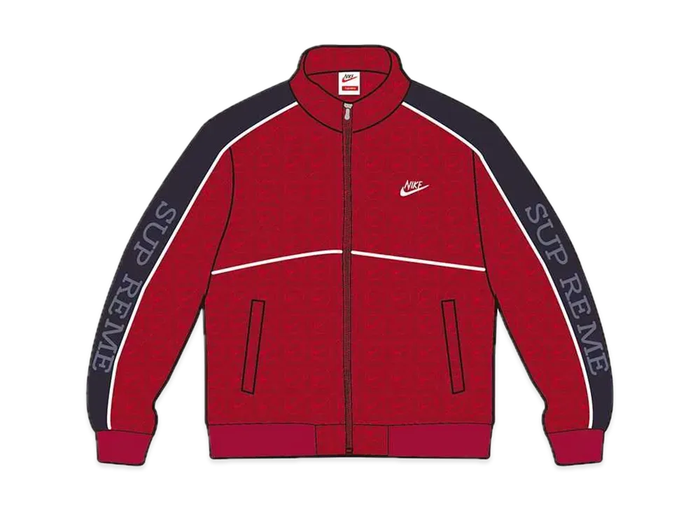 シュプリーム ナイキ ベロア トラック ジャケット "レッド"