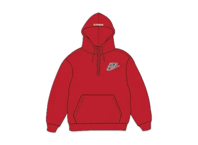 Supreme / Nike® Half Zip Hooded Sweatshirt "Red"