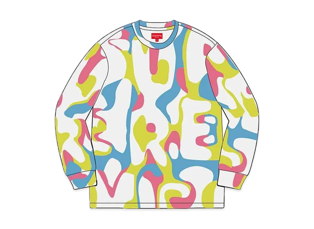 Supreme Half Tone L/S Top "White"