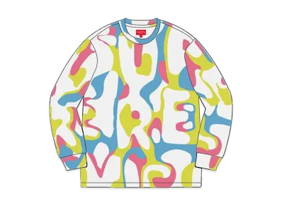 Supreme Half Tone L/S Top "White"