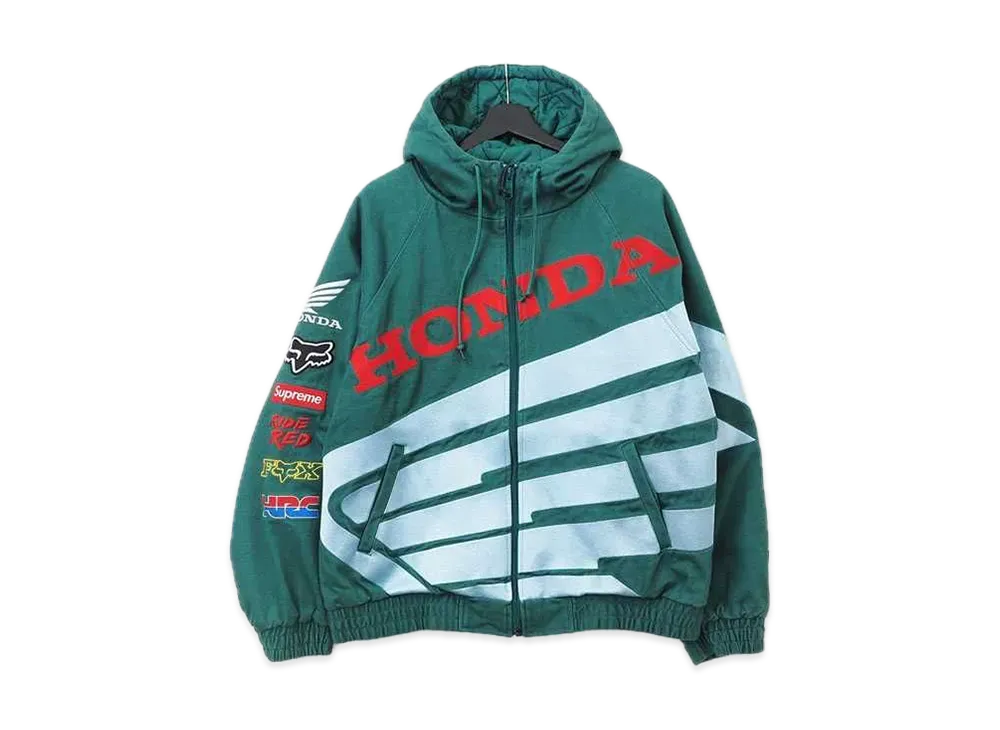 Supreme / Honda / Fox Racing Puffy Zip Up Work Jacket "Green"