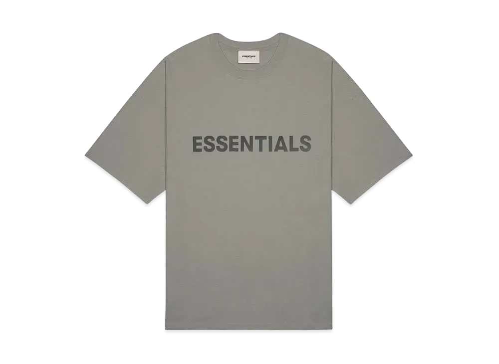 FEAR OF GOD ESSENTIALS 3D Silicon Applique Boxy T-shirt "Cement"
