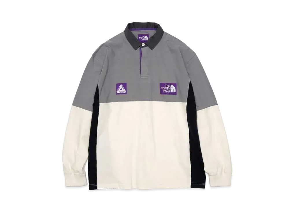 PALACE THE NORTH FACE PURPLE LABEL High Bulky Rugby Shirt "Grey"