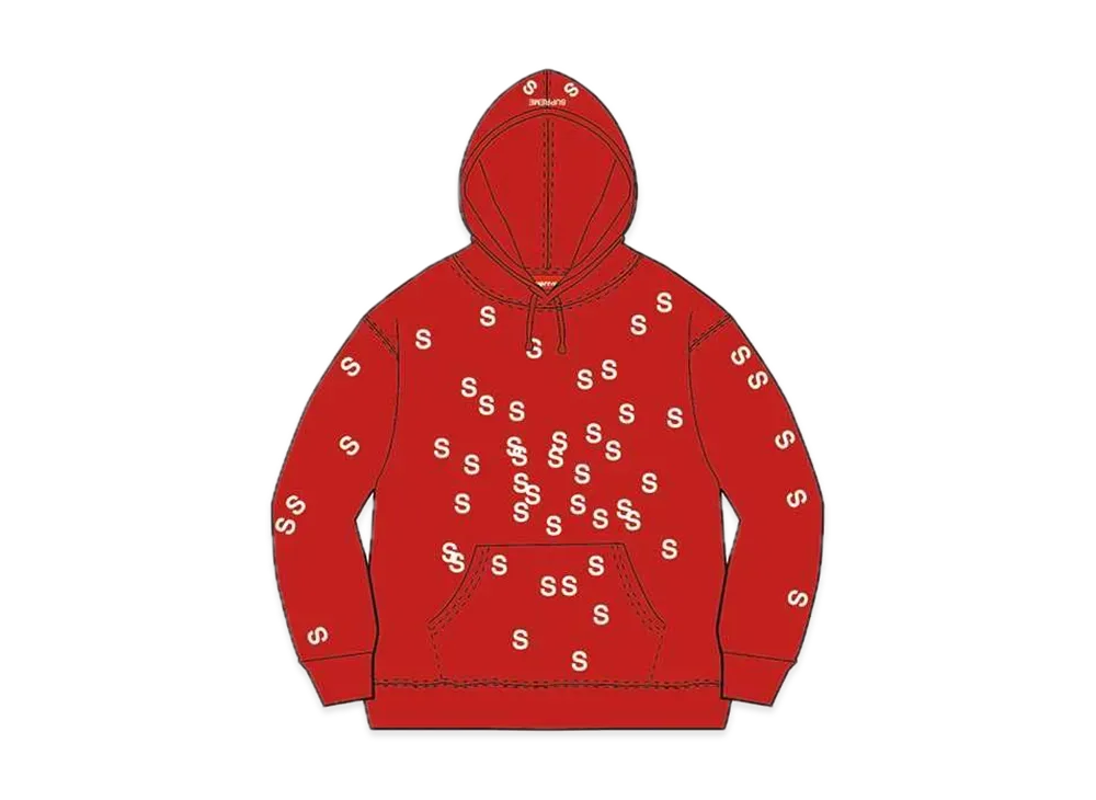 シュプリーム エンブロイダード エス フーディー スウェットシャツ "レッド"