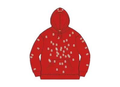 Supreme Embroidered S Hooded Sweatshirt "Red"