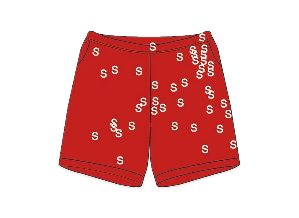 Supreme Embroidered S Sweatshort "Red"