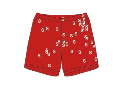 Supreme Embroidered S Sweatshort "Red"