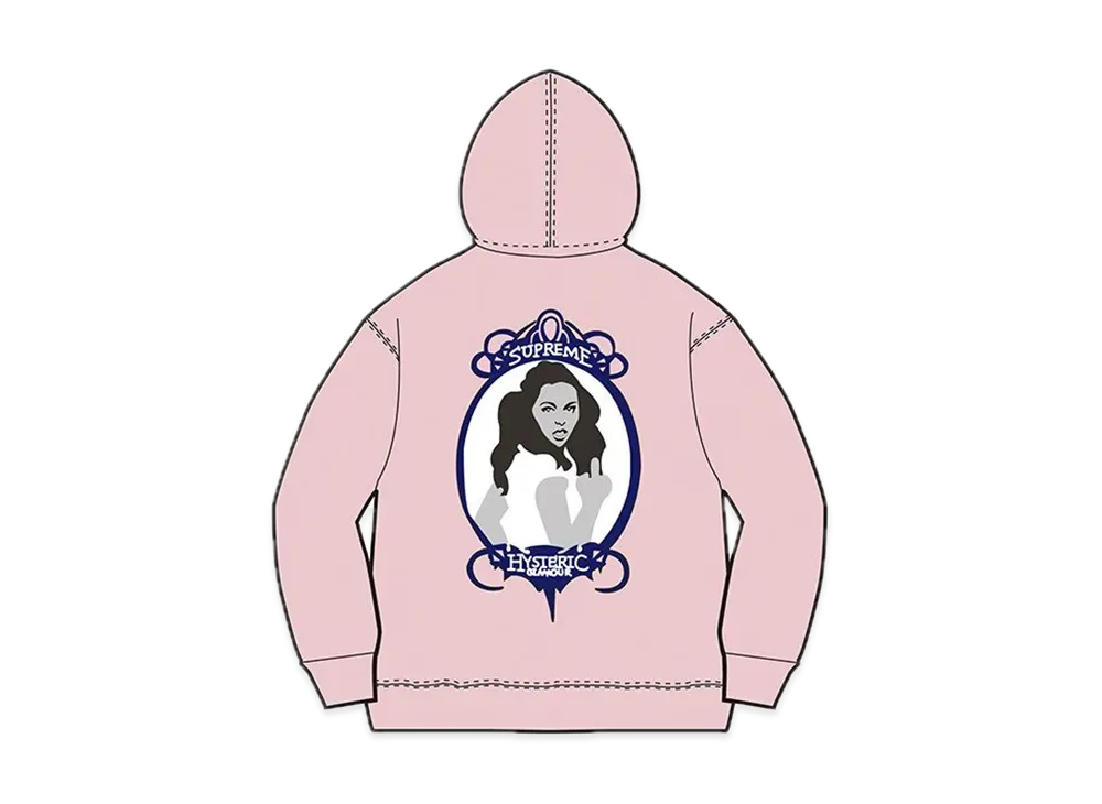 シュプリーム x ヒステリックグラマー ジップ アップ フーディー スウェットシャツ "ピンク"