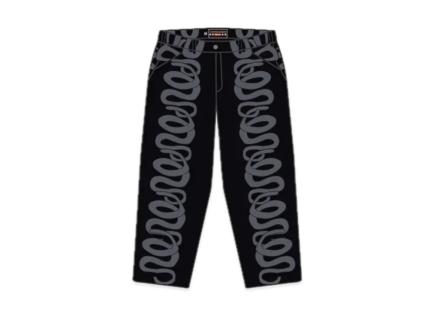 Supreme x HYSTERIC GLAMOUR Snake Double Knee Denim Painter Pant