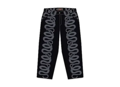 Supreme x HYSTERIC GLAMOUR Snake Double Knee Denim Painter Pant "Black"