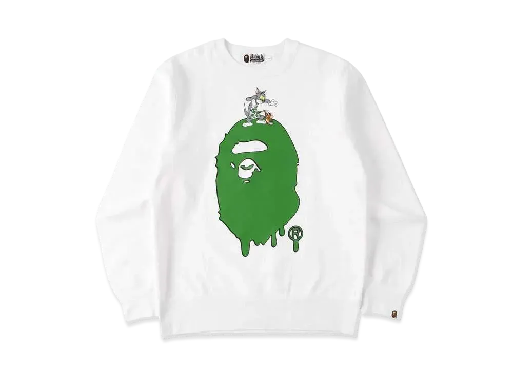 アベイシングエイプ トム アンド ジェリー ペインティング クルーネック "ホワイト"