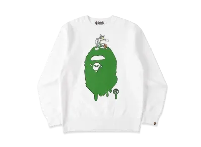 A BATHING APE / TOM AND JERRY PAINTING CREWNECK "White"