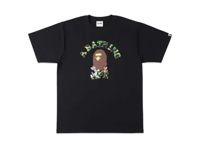 A BATHING APE / TOM AND JERRY COLLEGE TEE "Black"