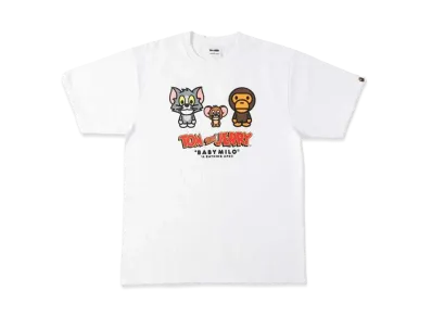 A BATHING APE / TOM AND JERRY BABY MILO TEE 2 "White"