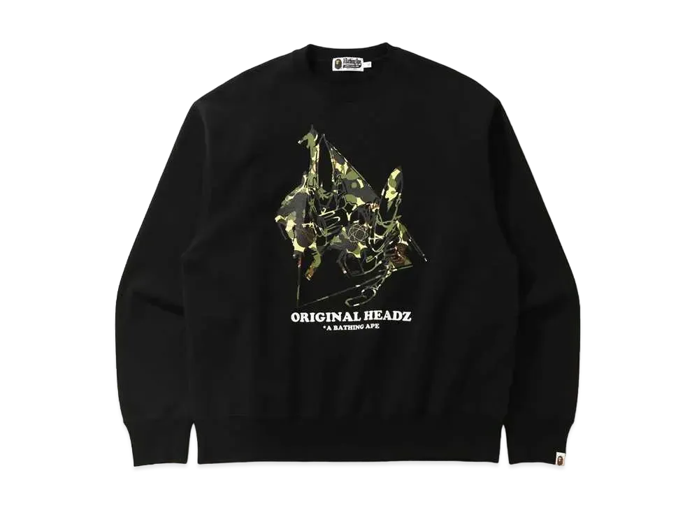 A BATHING APE / UNKLE POINTMAN LOGO RELAXED CREWNECK "Black"