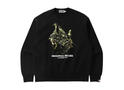 A BATHING APE / UNKLE POINTMAN LOGO RELAXED CREWNECK "Black"