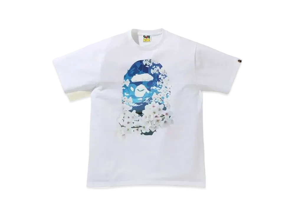 A BATHING APE / SAKURA PHOTO APE HEAD TEE "White"