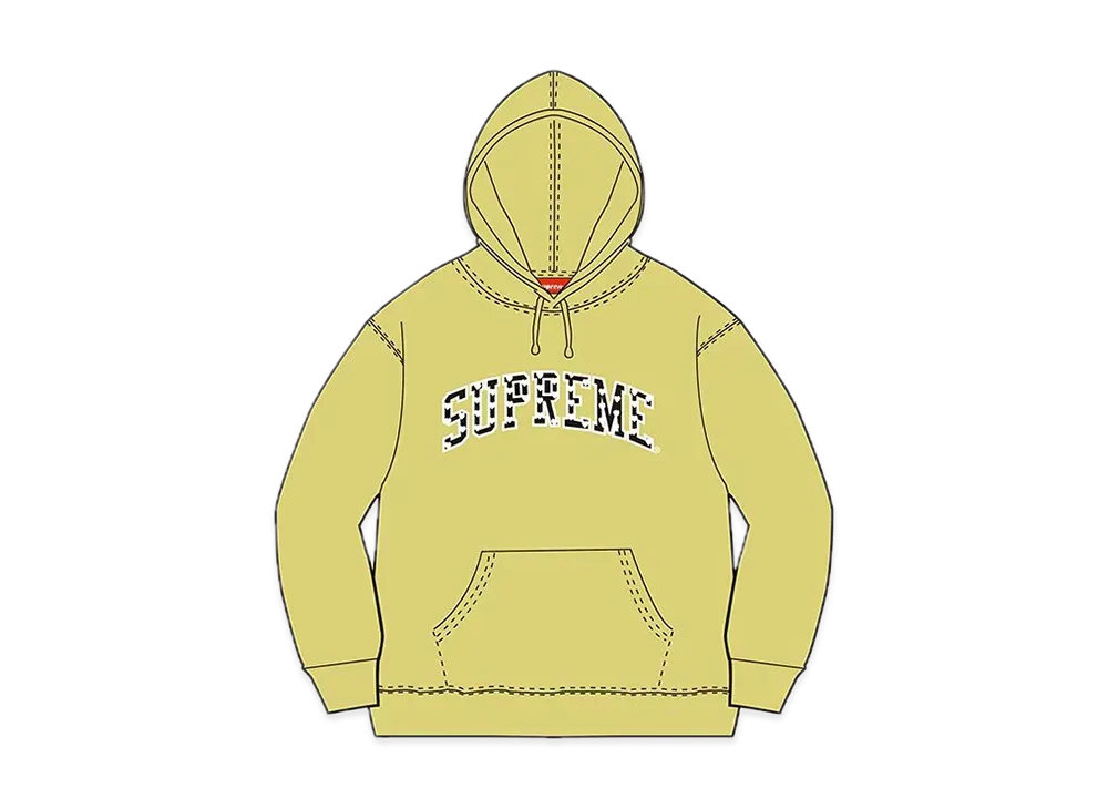 Supreme Hearts Arc Hooded Sweatshirt "Yellow" (21SS)