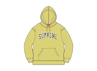 Supreme Hearts Arc Hooded Sweatshirt "Yellow" (21SS)