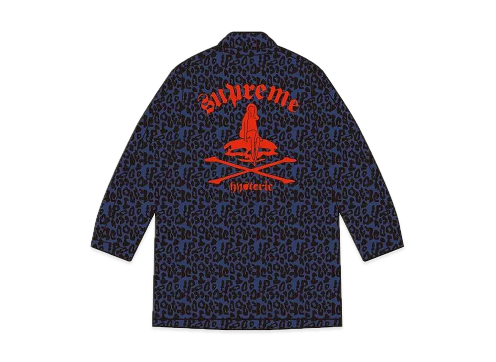 Supreme x HYSTERIC GLAMOUR Leopard Trench "Leopard Navy"