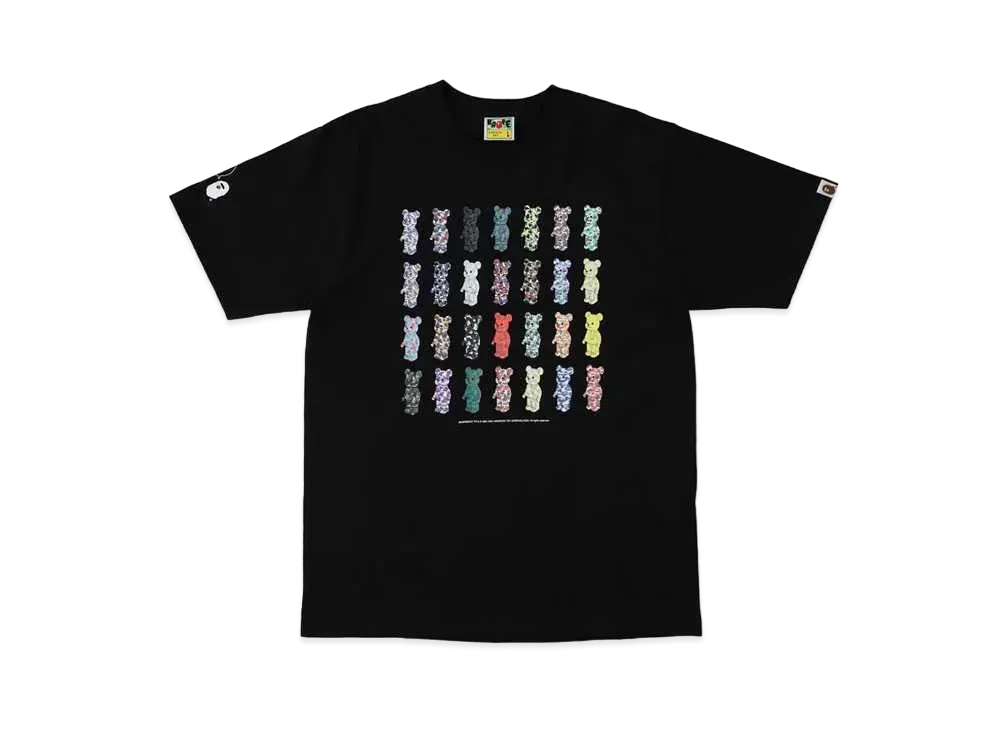 A BATHING APE 28TH ANNIVERSARY BE@RBRICK BAPE CAMO TEE "Black"