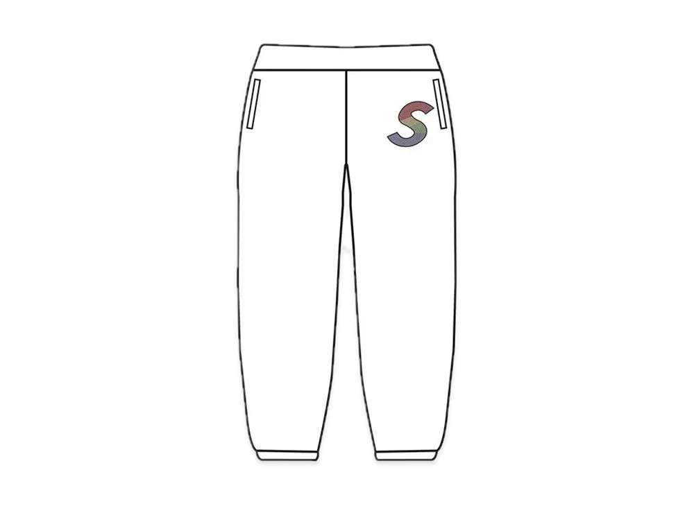 Supreme Swarovski® S Logo Sweatpant "White"
