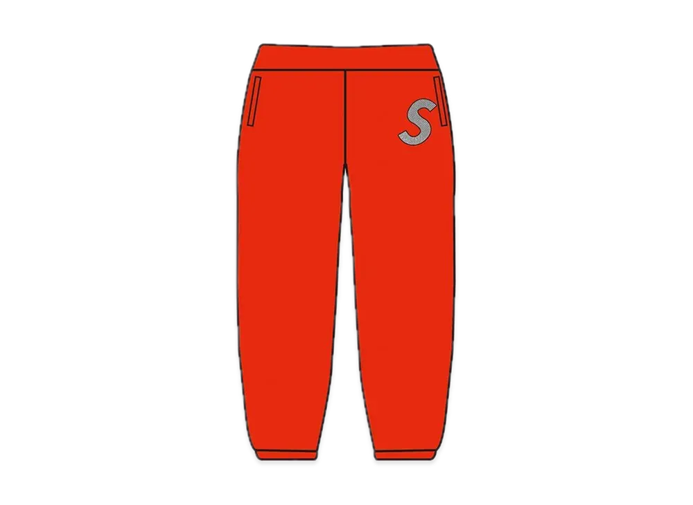 Supreme x Swarovski S Logo Sweatpant "Red"