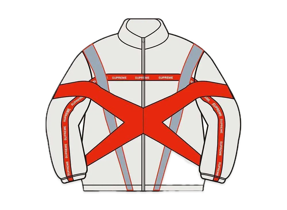 Supreme Cross Paneled Track Jacket "White"
