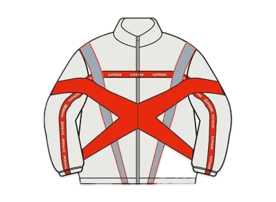 Supreme Cross Paneled Track Jacket "White"