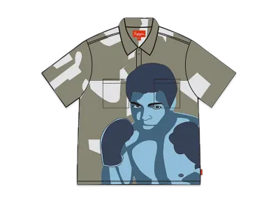 Supreme Muhammad Ali Zip Up S/S Shirt "Grey"