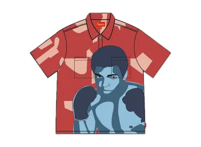 Supreme Muhammad Ali Zip Up S/S Shirt "Red"