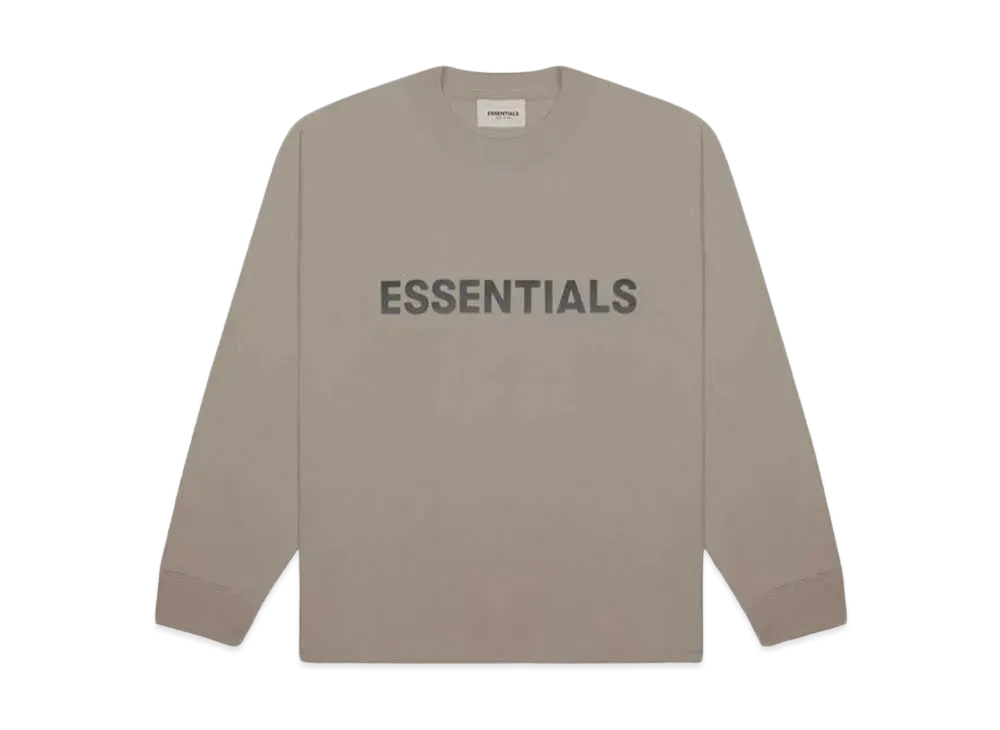 FEAR OF GOD ESSENTIALS Boxy Long Sleeve T-Shirt Applique Logo "Taupe"