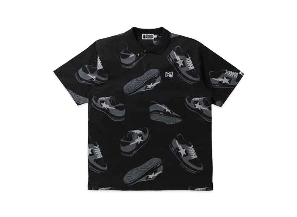 A BATHING APE RANDOM BAPE STA RELAXED POLO "Black"