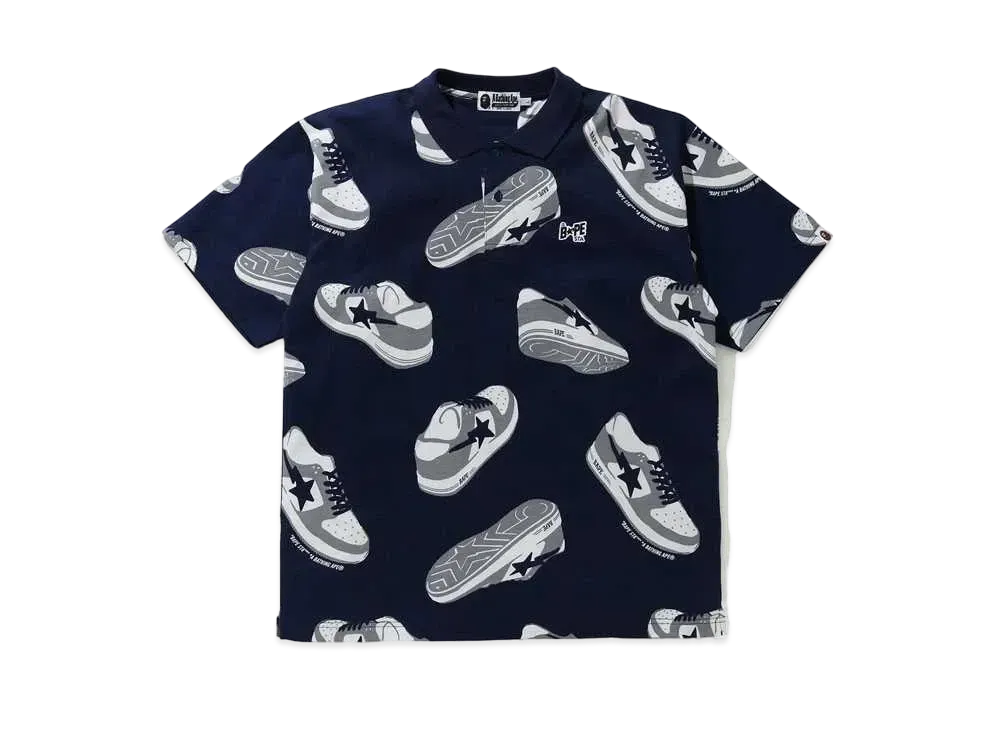A BATHING APE RANDOM BAPE STA RELAXED POLO "Navy"