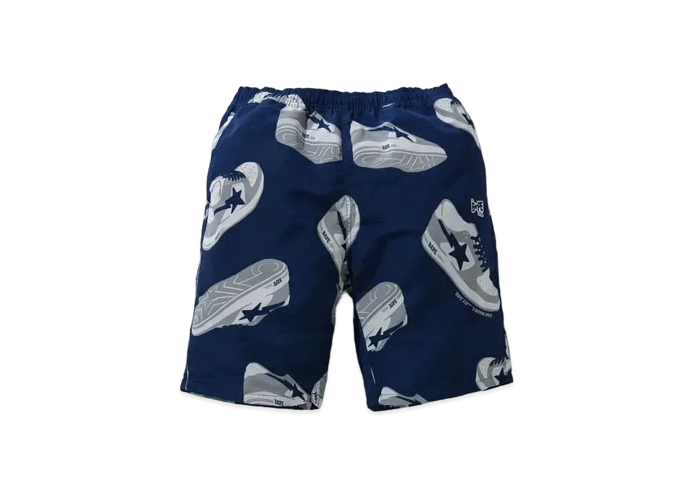 A BATHING APE RANDOM BAPE STA TRACK SHORTS "Navy"