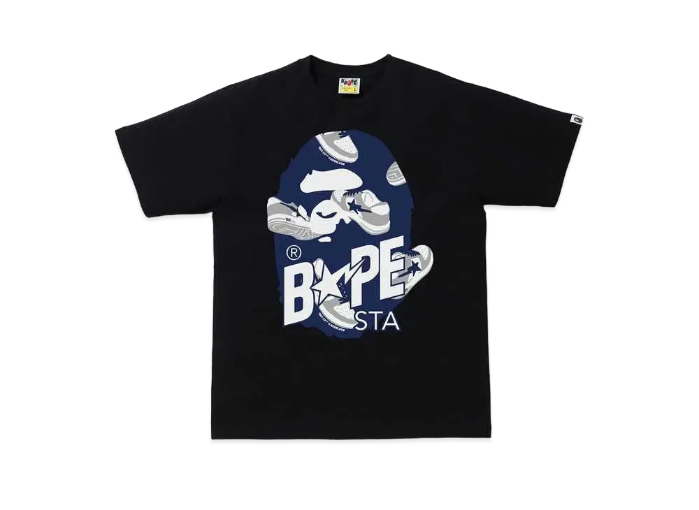 A BATHING APE RANDOM BAPE STA APE HEAD RELAXED TEE "Black/Navy"