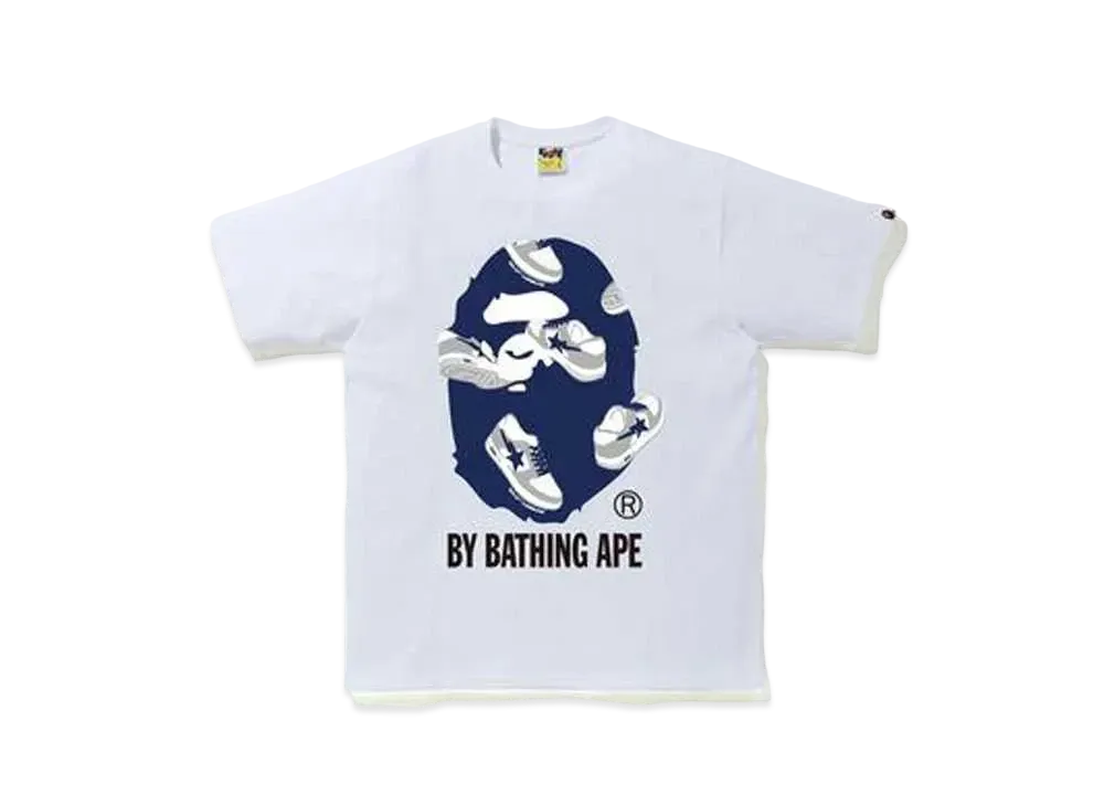 A BATHING APE RANDOM BAPE STA BY BATHING APE TEE "White/Navy"