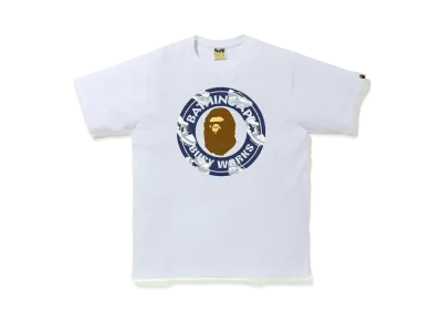 A BATHING APE RANDOM BAPE STA BUSY WORKS TEE "White/Navy"