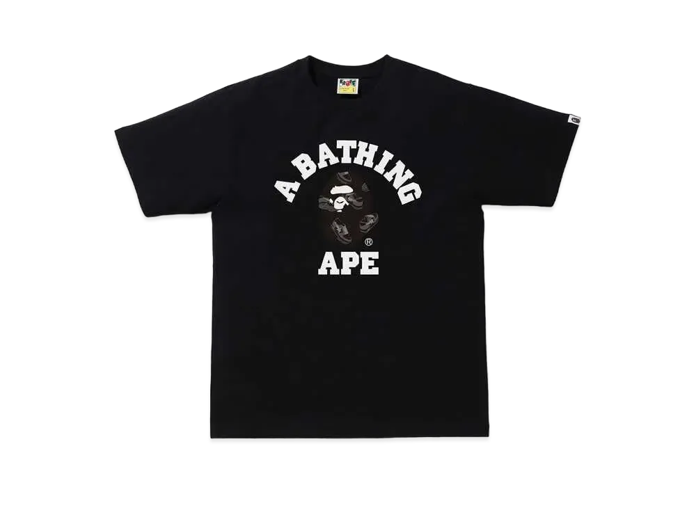 A BATHING APE RANDOM BAPE STA COLLEGE TEE "Black"
