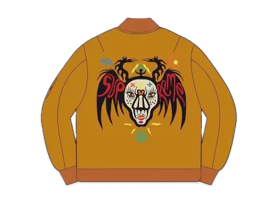 Supreme Clayton Patterson Skulls Embroidered Velvet MA-1 "Yellow"
