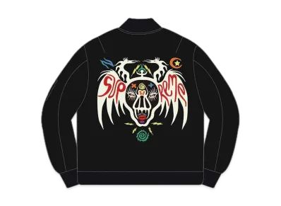 Supreme Clayton Patterson Skulls Embroidered Velvet MA-1 "Black"