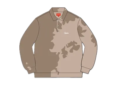 Supreme Bleached Velour L/S Polo "Tan"