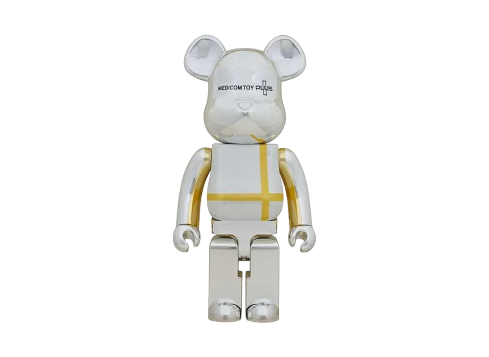 Bearbrick MEDICOM TOY PLUS SILVER CHROME Ver. 1000%