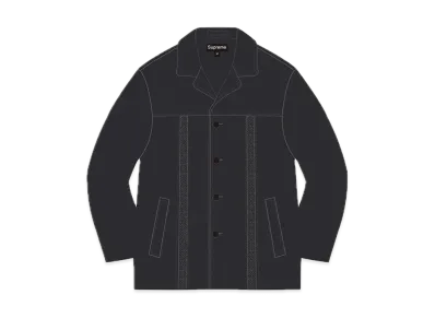 Supreme Braided Leather Overcoat "Black"