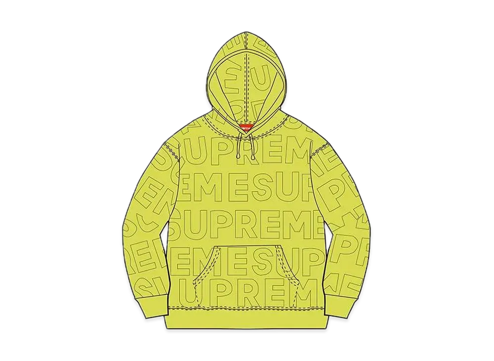 Supreme Embossed Logos Hooded Sweatshirt "Yellow"