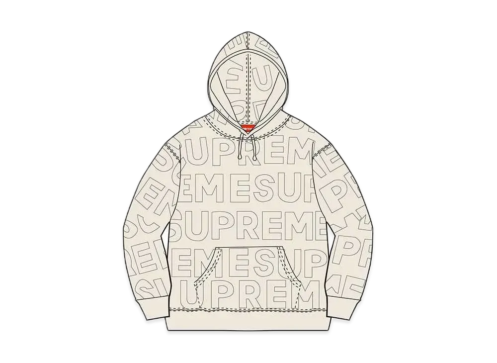 Supreme Embossed Logos Hooded Sweatshirt "Natural"