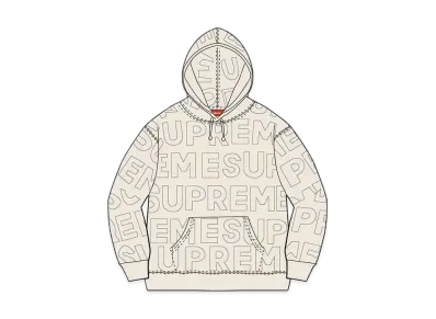 Supreme Embossed Logos Hooded Sweatshirt "Natural"